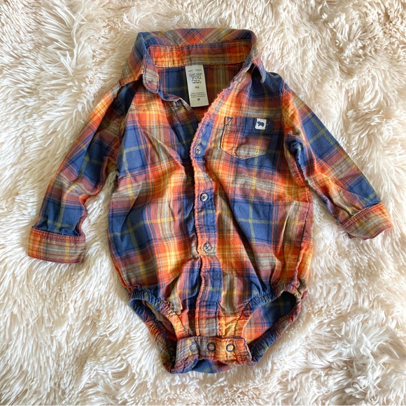Carter’s Plaid Onesie and Corduroy Pants Fall Outfit 9 months - Picture 2 of 6